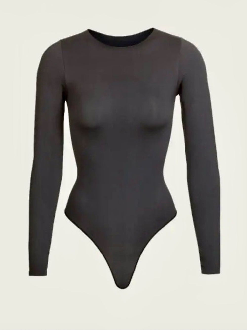 Skims, long sleeve crewneck bodysuit black S NWT